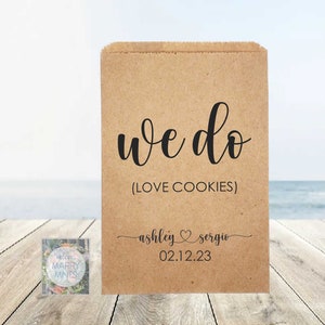 25 We Do Bags, Love Cookies Bags, Thank You Mint, Kraft Bags, Love Cookies, Lifesavers, Personalized, Party Decoration, Cookie Bags