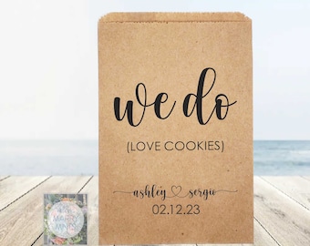 Personalized Wedding Favor Bags: We Do Love Cookies, Kraft Cookie Bags