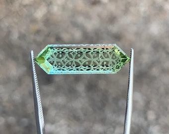 Gemstone Fantasy Cut Faceted Bi Color Congo Tourmaline