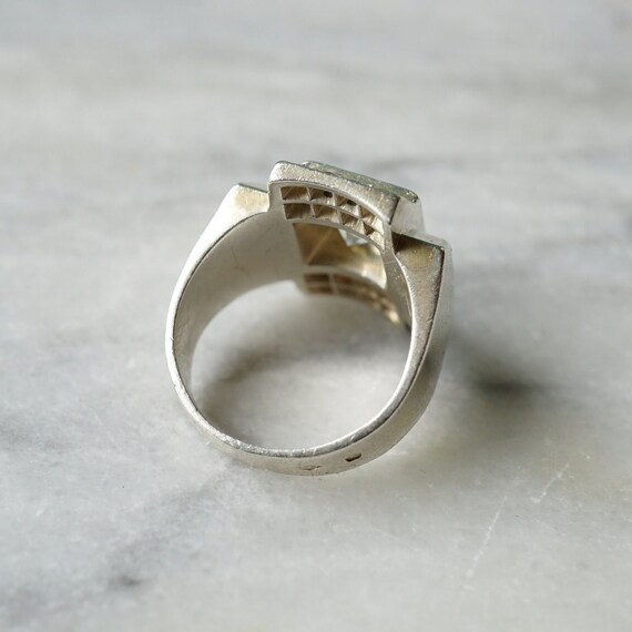Bague tank art deco argent chevaliere art deco argent oxydes de zirconium Etsy France