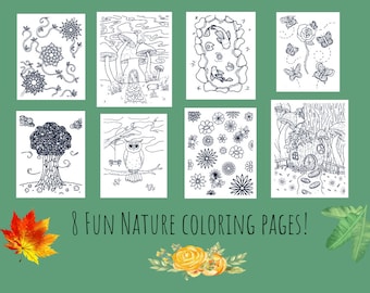 Coloring Pages | Nature | Adult coloring page | Printable | spring