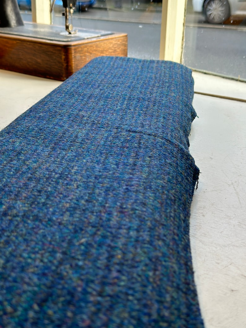 Vintage 90s Blue Green Harris Tweed Plaid Scottish Wool 12 M