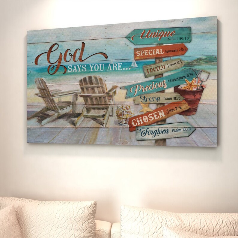 God Says You Are Canvas Beach Canvas God Canvas Christian Etsy