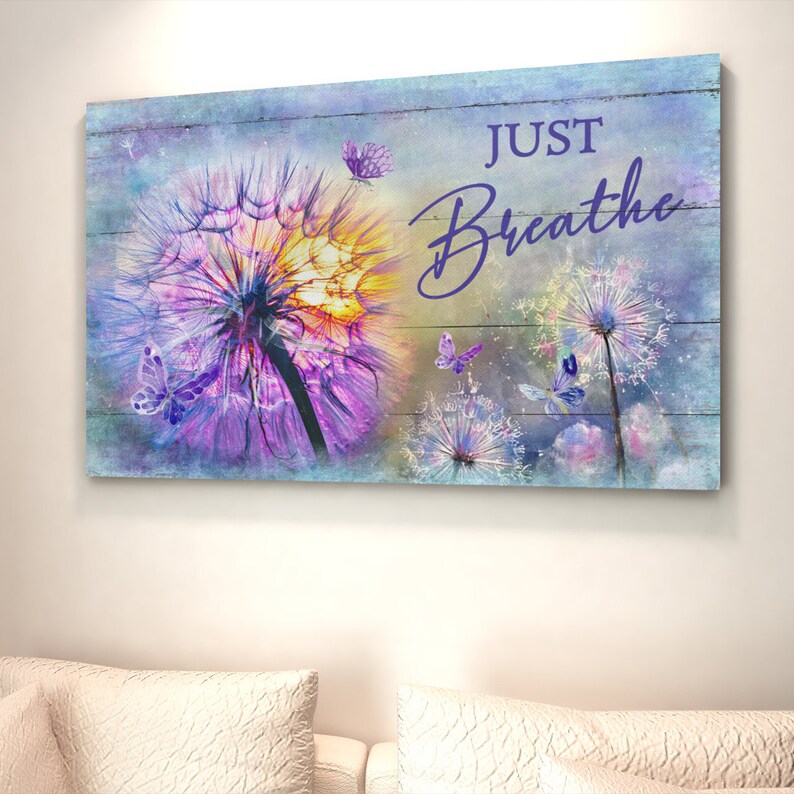 Just Breathe Canvas Butterfly Canvas Dandelion Canvas God Etsy Italia