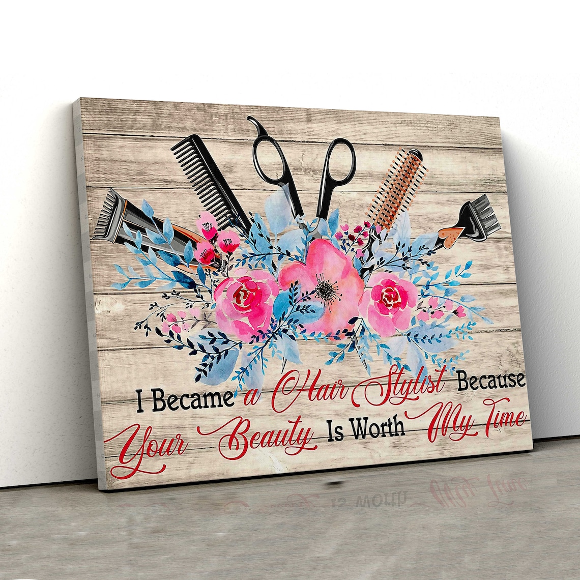 I Became A Hair Stylist Canvas Hair Stylist Wall Art Etsy