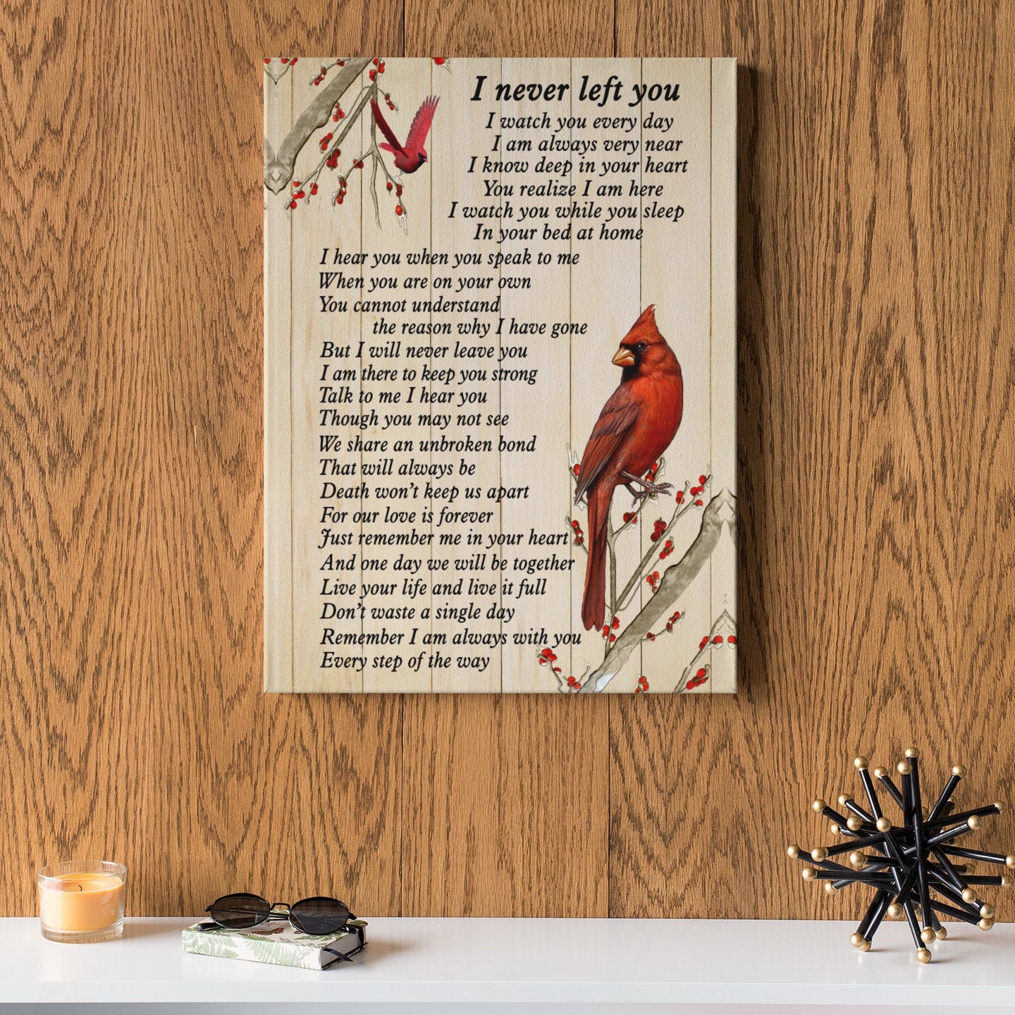 I Never Left You Canvas I Never Left You Poem Canvas Cadinal | Etsy