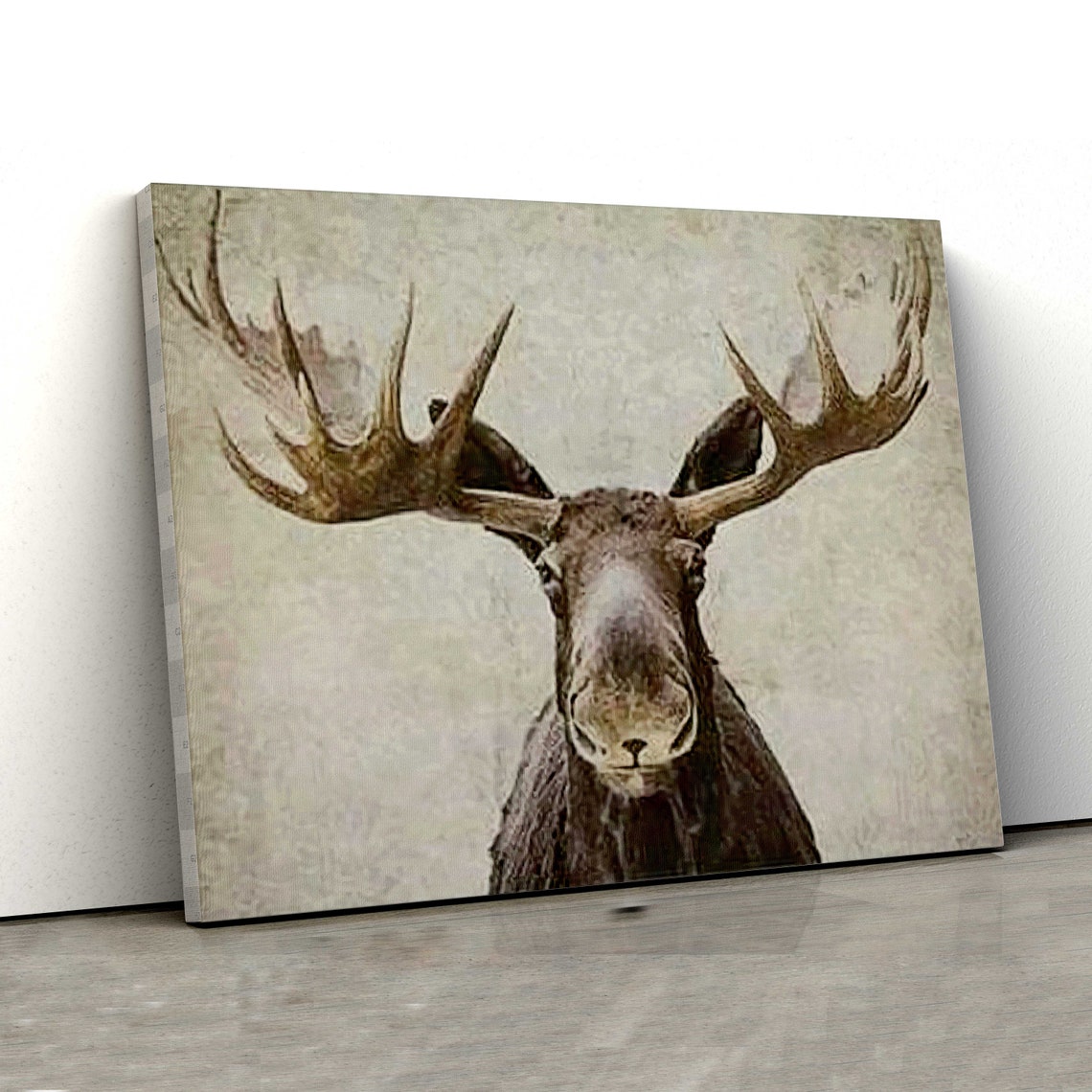 The Moose Canvas the Moose Wildlife Wall Art Wildlife Animal Etsy