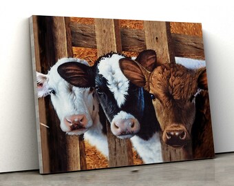 Cow Farm Canvas, Farmhouse Canvas, Animal Farm Wall Art - Canvas Prints, Wall Art Canvas, Gift Canvas, Wall Decor Canvas