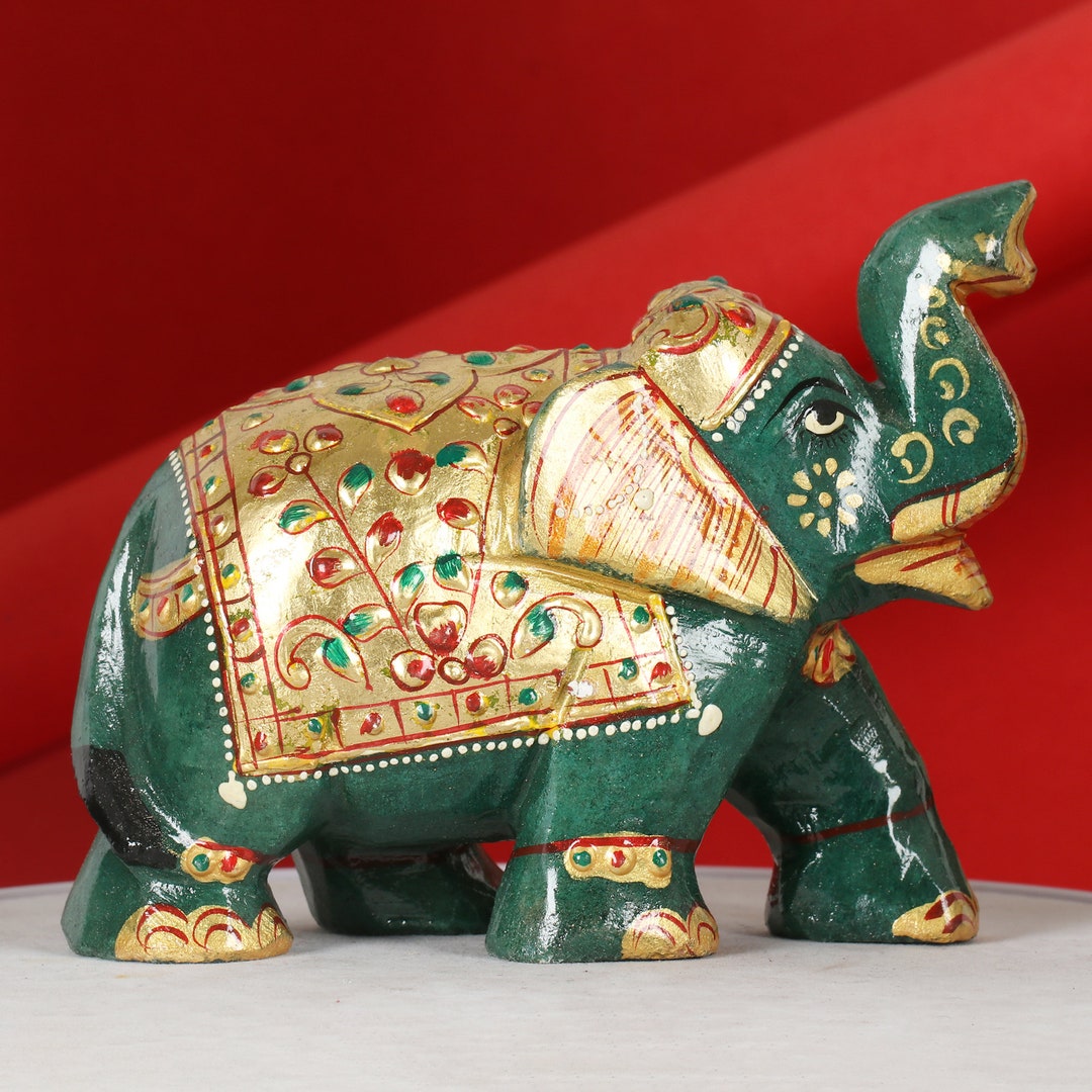 3599ct Green Jade Elephant Statue Natural Jade Gemstone Home Etsy