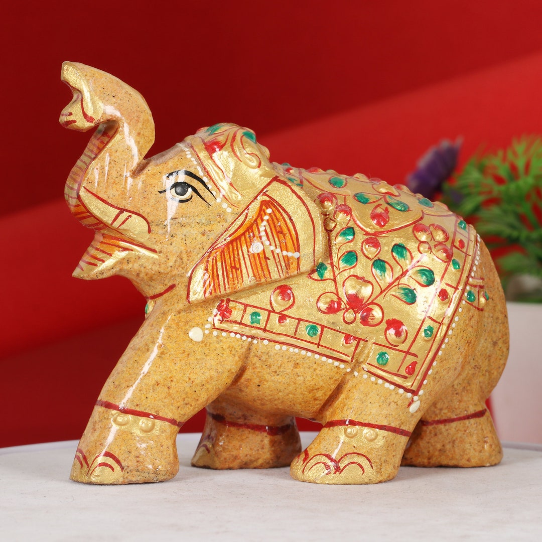 1800ct Yellow Jade Elephant Statue Natural Jade Gemstone Home Etsy