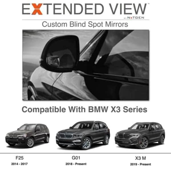 NXTGEN AUTOMOTIVE Blind Spot Mirrors - Compatible avec BMW X Series Extended View