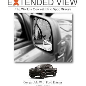 Custom Blind Spot Mirrors- Compatible with 2019-2023 Ford Ranger | Ranger factory BLIS Mirrors | NXTGEN Extended View Blind Spot Mirrors