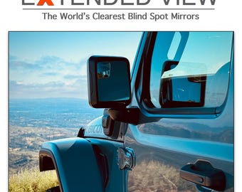 Custom Blind Spot Mirrors- Compatible with 2018-Present Jeep Wrangler |  Jeep Wrangler blindspot mirrors for JL Wrangler