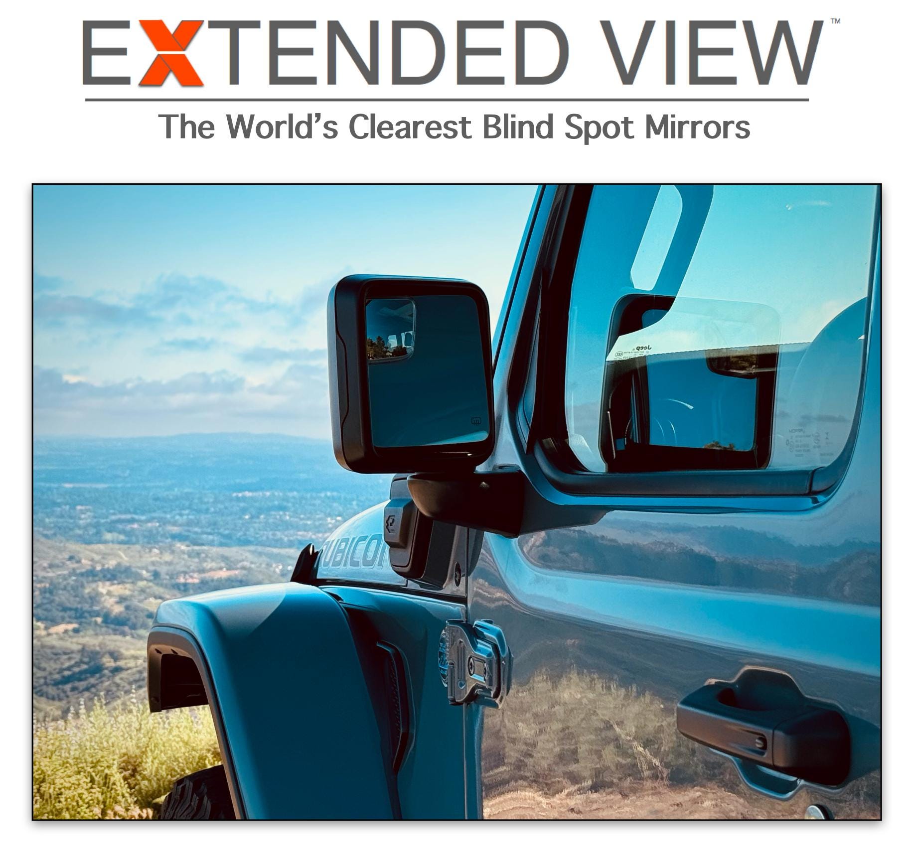 Custom Blind Spot Mirrors- Compatible with 2018-Present Jeep Wrangler |  Jeep Wrangler blindspot mirrors for JL Wrangler