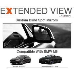 Blind Spot Mirrors- Compatible with BMW M6 Convertible and M6 Coupe Extended View