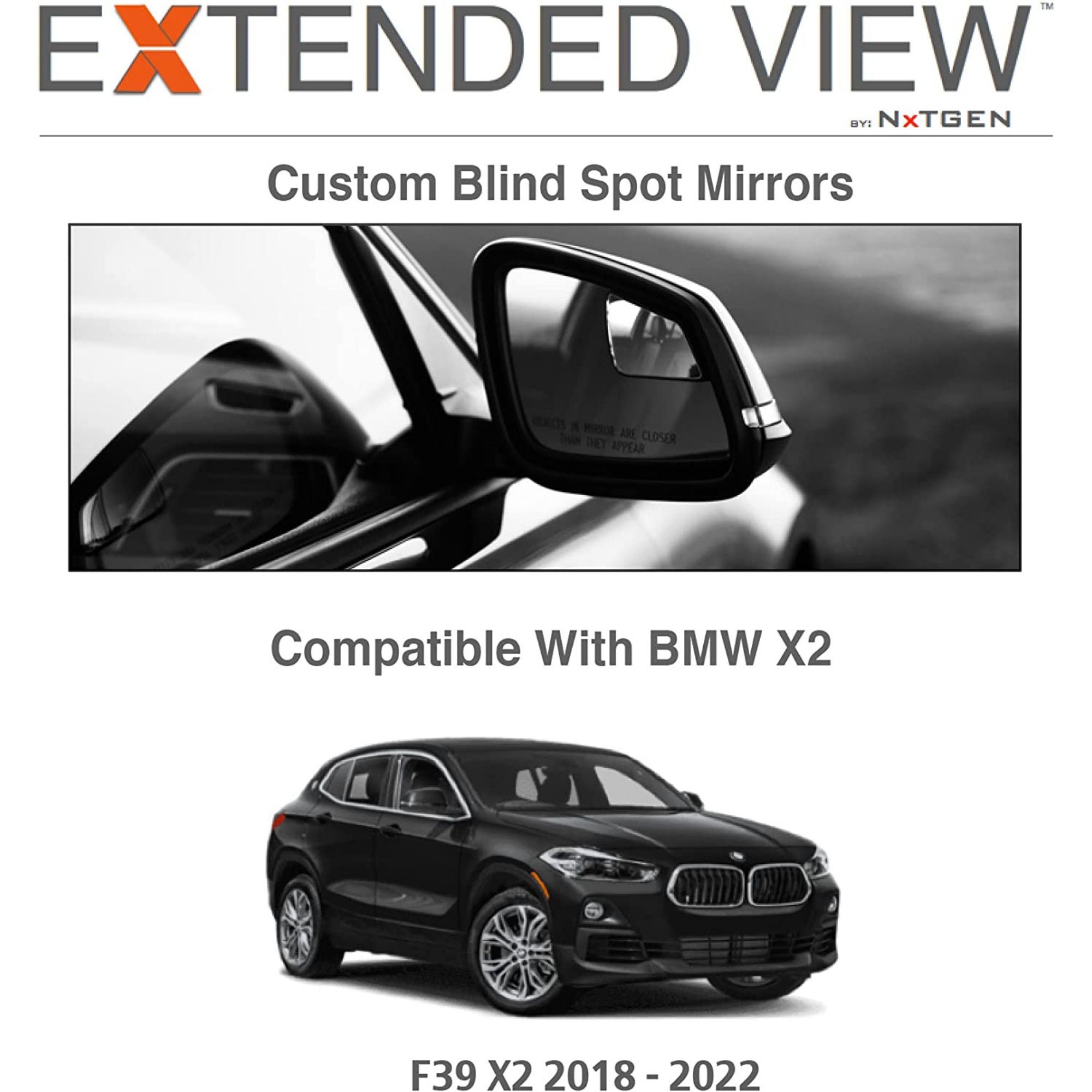 Toter Winkel Spiegel Kompatibel mit BMW X2 F39 Extended View
