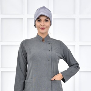 Haut à récurer uniquement, uniforme d&#39;hygiéniste dentaire gris moyen Santana, robe de récurage, uniforme d&#39;infirmière thérapeute, uniforme d&#39;hôpital pour femmes, KKRVZ1014-TOP