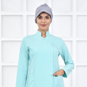 Scrub Top Only, Light Greenwater Nurse Uniform, Scrub Dress, Nurse Esthetician Uniform,Personalize Scrub Top, Hospital Uniform, KRVZ1036-TOP