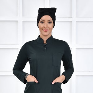 Scrub Top Only, Hunter Green Uniform, Scrub Dress, Nurse Pharmacist Uniform, Women&#39;s Hospital Uniform, YHKM1049-TOP
