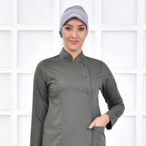 Scrub Top Only, Light Khaki Dental Hygienist Uniform, Scrub Dress, Nurse Therapist Uniform, Scrub Top For Woman,  KKRVZ1034-TOP