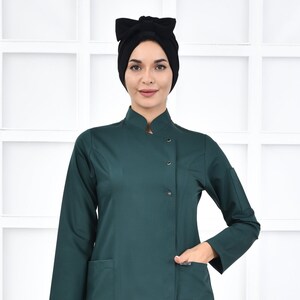 Scrub Top Only,Emerald Green Hygienist Uniform, Scrub Dress, Nurse Therapist Uniform, Scrub Top For Woman,  KKRVZ1037-TOP