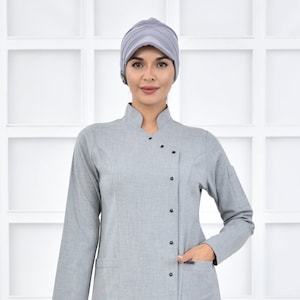 Haut à récurer uniquement, Uniforme d&#39;infirmière Santana gris clair, Robe de récurage, Uniforme d&#39;infirmière esthéticienne, Uniforme d&#39;hôpital brodé pour femmes, KRVZ1017-TOP