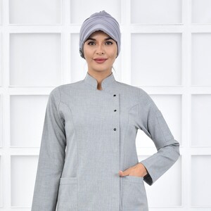 Haut à récurer uniquement, Uniforme d&#39;hygiéniste dentaire gris clair Santana, Robe de récurage, Uniforme d&#39;infirmière thérapeute, Uniforme d&#39;hôpital pour femmes, KKRVZ1017-TOP