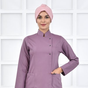 Scrub Top Only, Dark Lylac Dental Hygienist Uniform, Scrub Dress, Nurse Therapist Uniform, Scrub Top For Woman,  KKRVZ1025-TOP