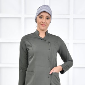 Scrub Top Only, Light Khaki Nurse Uniform, Scrub Dress, Nurse Esthetician Uniform, Personalize Scrub Top, Hospital Uniform, KRVZ1034-TOP