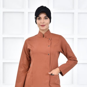 Scrub Top Only, Cappuccino Dental Hygienist Uniform, Scrub Dress, Nurse Therapist Uniform, Scrub Top For Woman,  KKRVZ1031-TOP