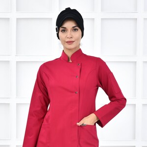 Scrub Top Only, Dark Fuchsia Dental Hygienist Uniform, Scrub Dress, Nurse Therapist Uniform, Women&#39;s Hospital Uniform,  KKRVZ1007-TOP