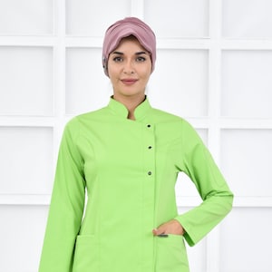 Scrub Top Only, Pistachio Green Dental Hygienist Uniform, Scrub Dress, Nurse Therapist Uniform, Women&#39;s Hospital Uniform,  KKRVZ1002-TOP
