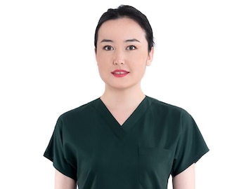 Emerald Green Nurse Scrub Top Only, Medical Uniform,Personalized Nurse Dress, Doctor Surgeon Patient Care Uniform,LVN LPN EMT,BU1019LV