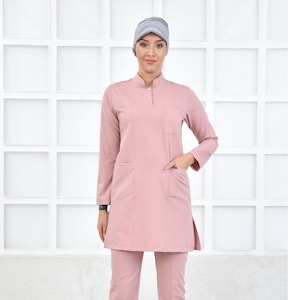 Comfortable Scrub Uniform, Light Lylac Nurse Dentist Doctor Pharmacist Scrub Set, Medical Uniform, Aesthetician Pathologist Scrub, YHKM1032