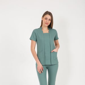Mold Green Scrub Set,Nurse Scrub, Scrub Tops, Scrub Set Woman,Soft Scrub, Scrub Uniform for Woman, Medical Scrub, Scrub Dress, SQRCLR