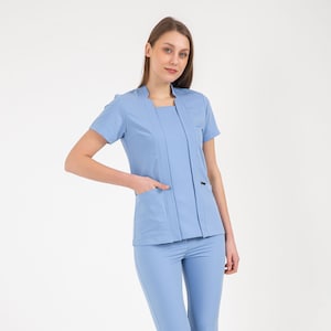 Baby Blue Scrub Set,Nurse Scrub, Scrub Tops, Scrub Set Woman,Soft Scrub, Scrub Uniform for Woman, Medical Scrub, Scrub Dress, SQRCLR