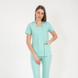 Mint Green Scrub Set,Nurse Scrub, Scrub Tops, Scrub Set Woman,Soft Scrub, Scrub Uniform for Woman, Medical Scrub, Scrub Dress, SQRCLR