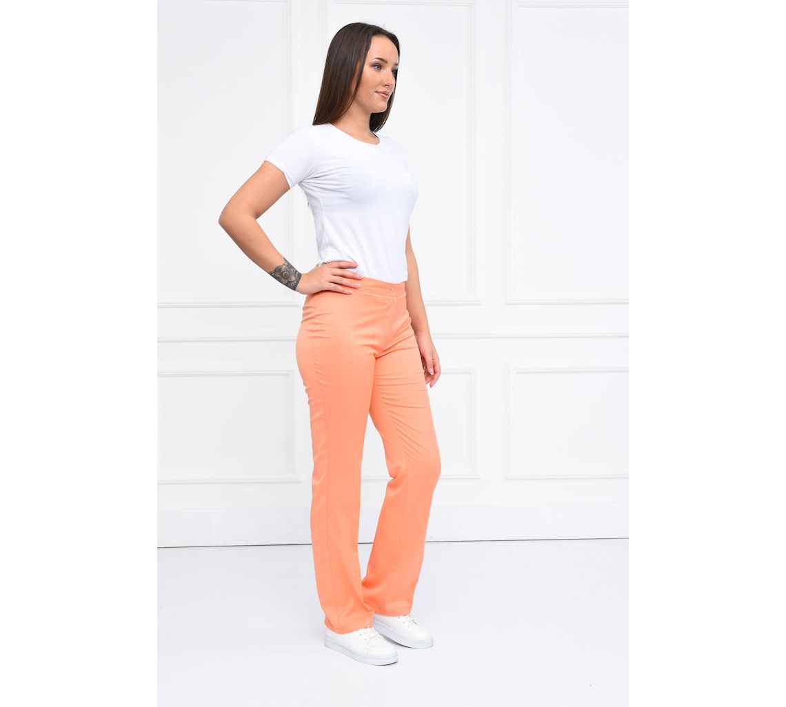 Embroidered Women's Salmon Color Medical Scrub Set with Etsy