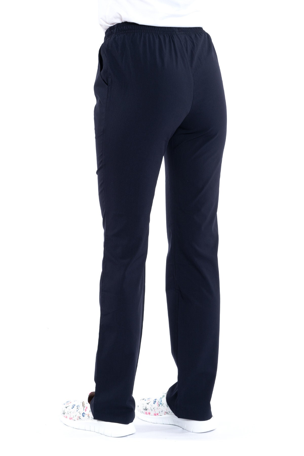 Women's Navy Blue Nurse Pants, Scrub Bottoms, Spa Cargo Pants