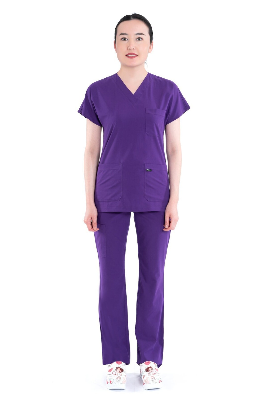 Personalized Purple Scrub Set, Nurse Uniform, Custom Scrub