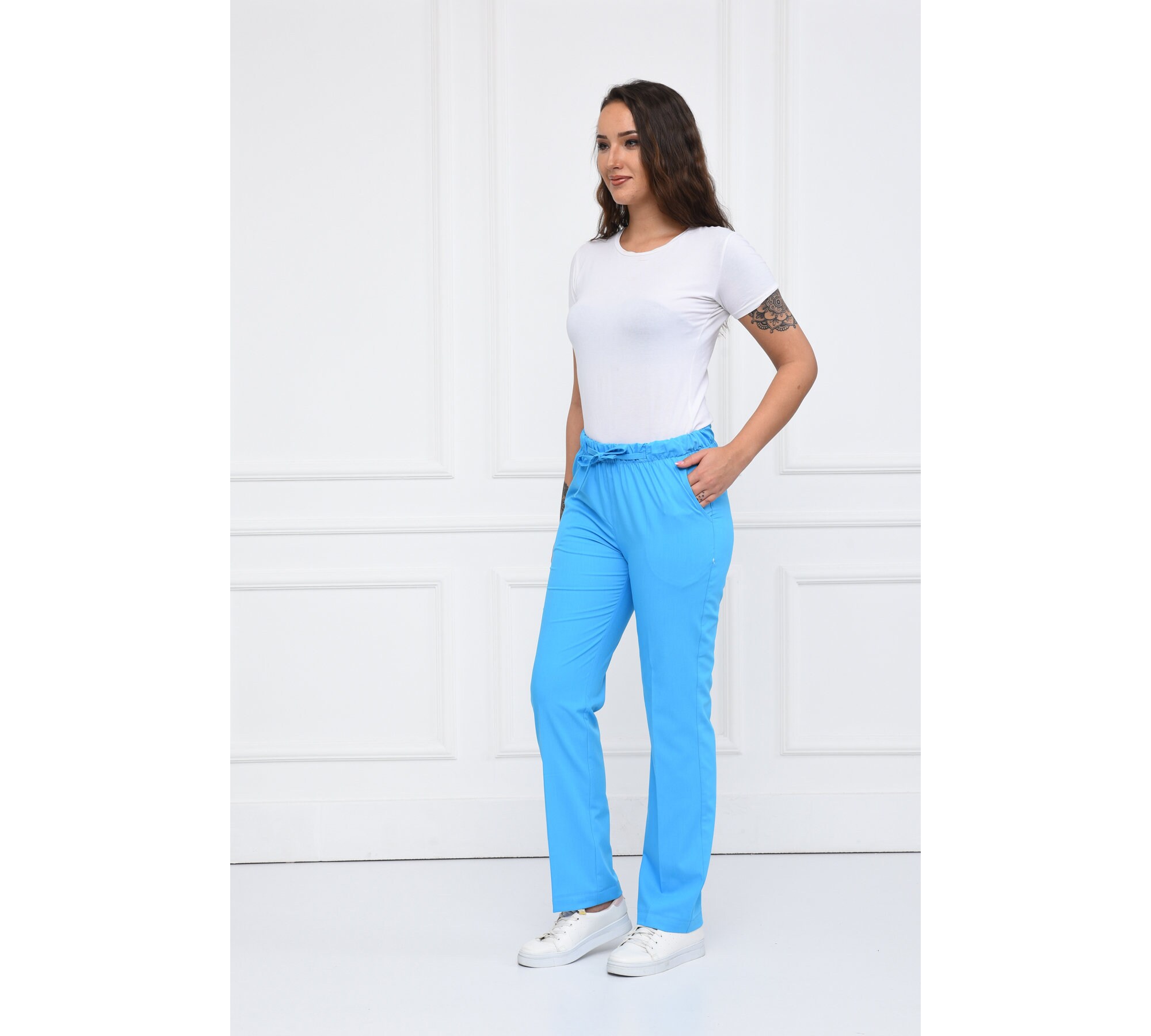 Add Your Own Text Embroidery to Scrub Uniforms, Turquoise Scrub Set ...