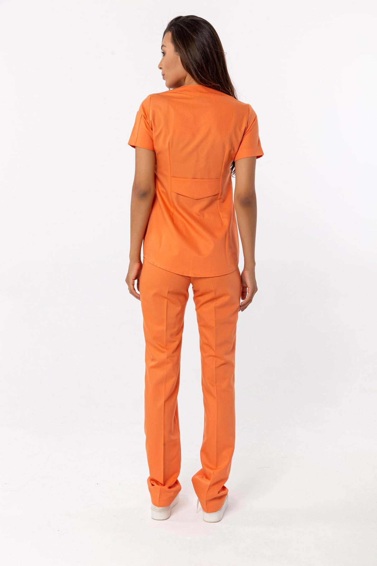 Comfortable Orange Scrub Set Nurse Uniformelasticated Doctor Etsy