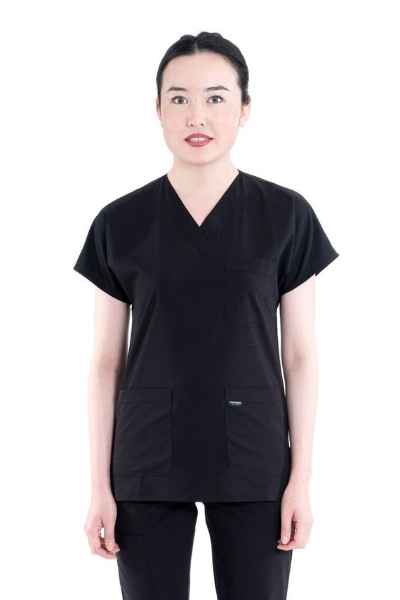 Personalized Black Scrub Top Only, Nurse Dress, Medical Uniform, Custom Scrub Top, Embroider Scrub, Spa Dentist Uniform, BU1211TC Personalized Black Scrub Top Only, Nurse Dress, Medical Uniform, Custom Scrub Top, Embroider Scrub, Spa Dentist Uniform, BU1211TC