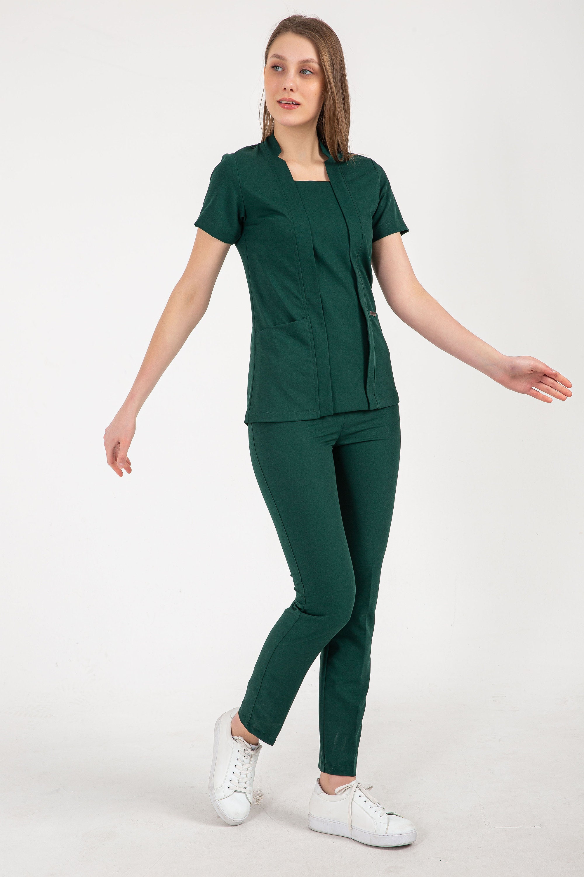 Emerald Green Scrub Setnurse Scrub Scrub Tops Scrub Set Etsy