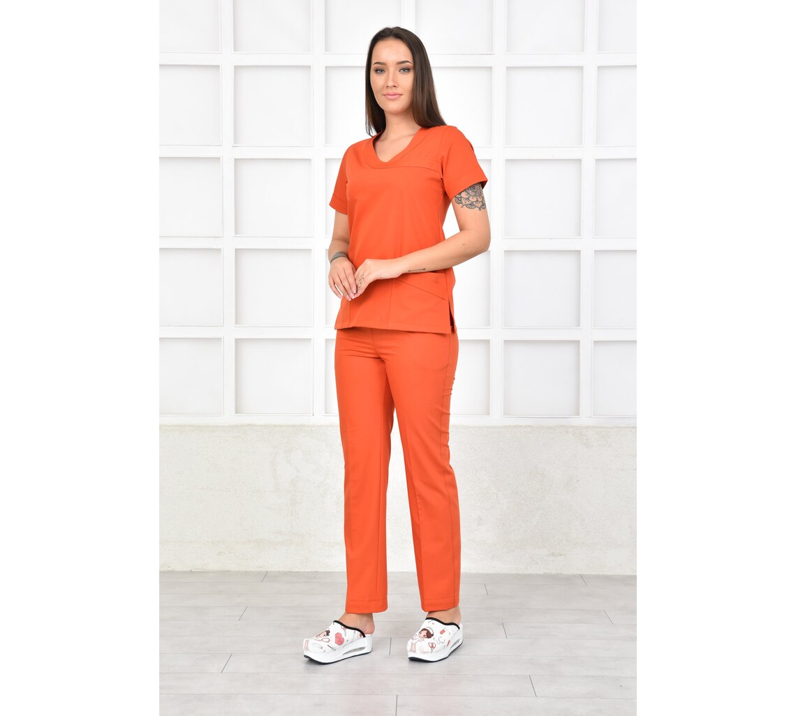 Dark Orange Scrub Uniform with PersonalizationAdd Your Own Etsy