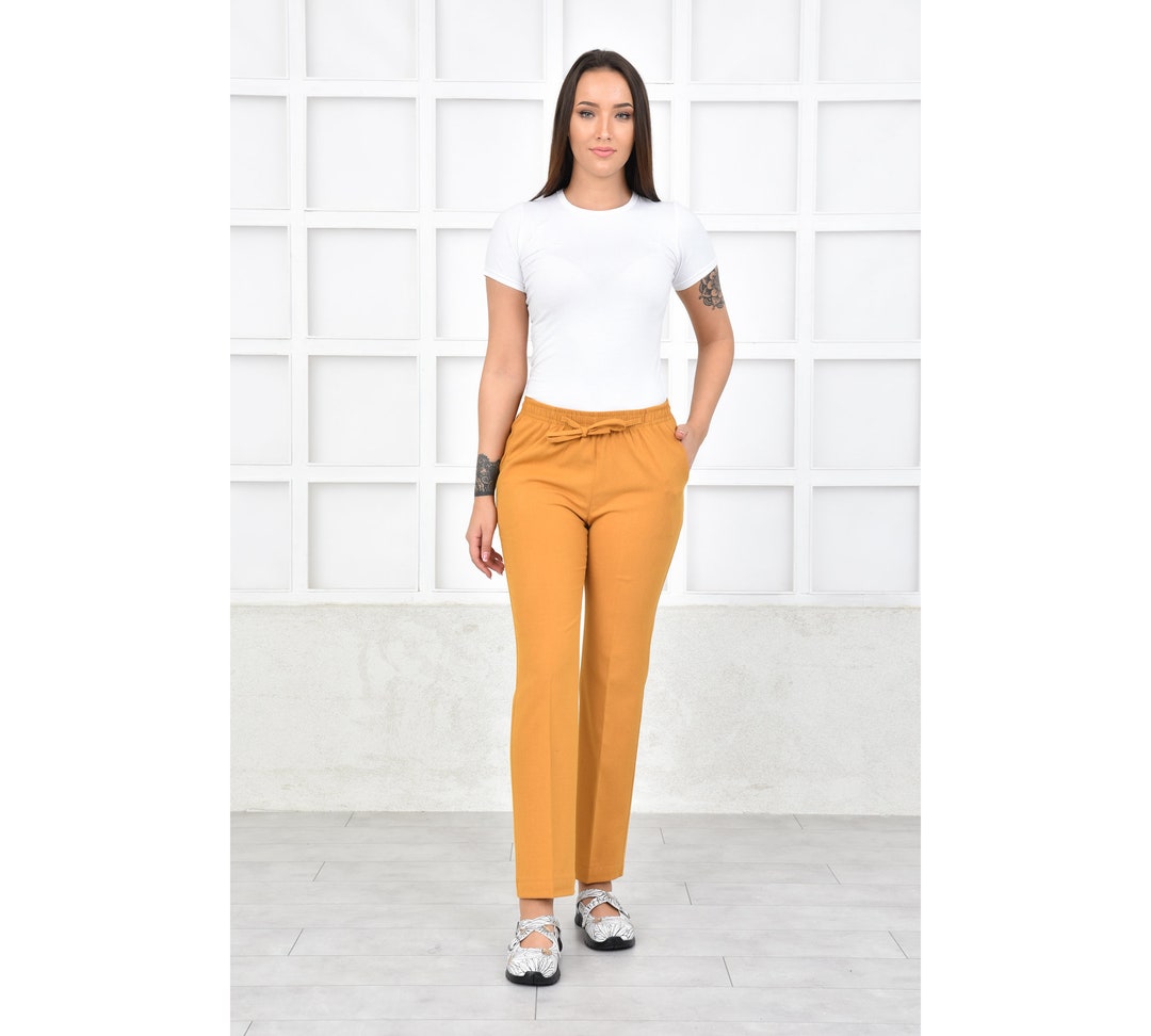 Nurse Doctor Scrubs Bottom, Santana Mustard Medical Scrub Pants for