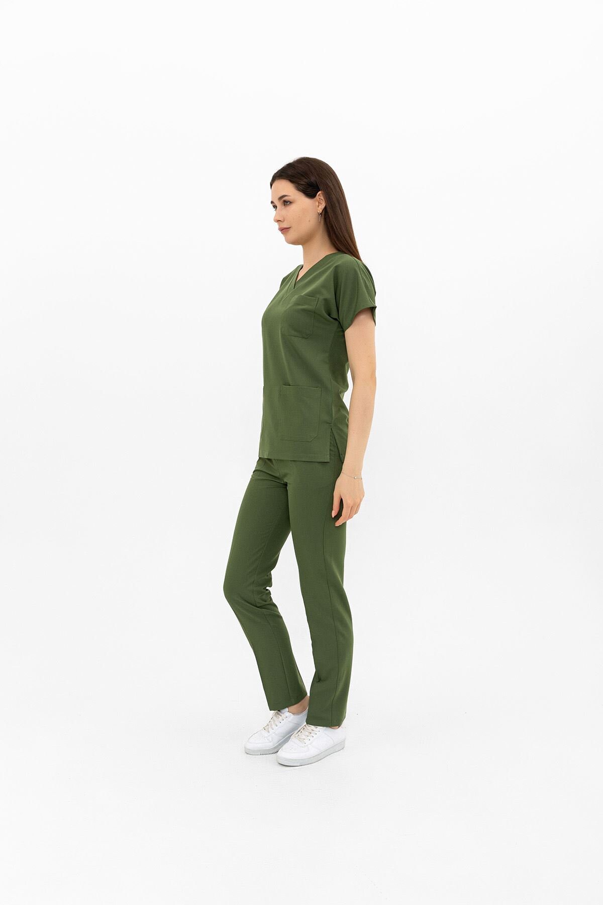 Henna Green Nurse Scrub Set - Custom Nurse Uniform Dress - Medical Scrub Set for Women - Light Green Nurse Uniform
