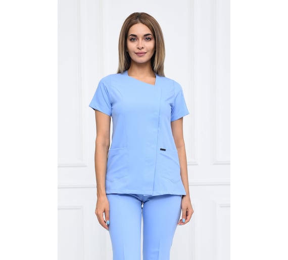 Nurse Scrubs Top Only Personalized Customizable Embroidered - Etsy UK