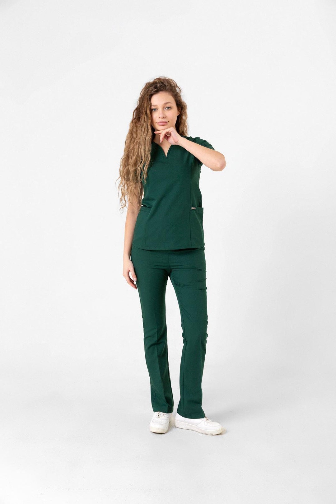 Completo da lavoro da donna verde smeraldo Divisa medica comoda