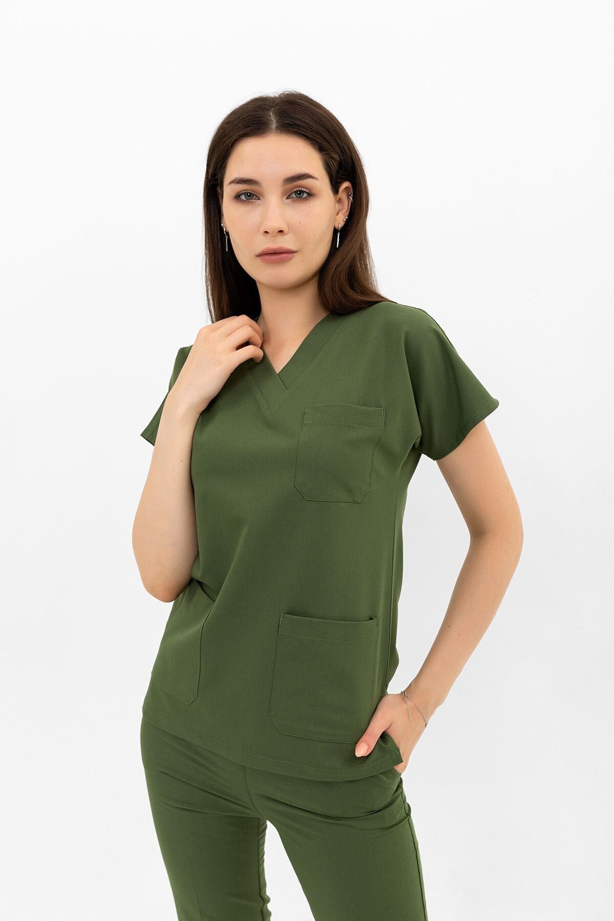 green emerald velvet dress Green Nurse Tunic main image 0